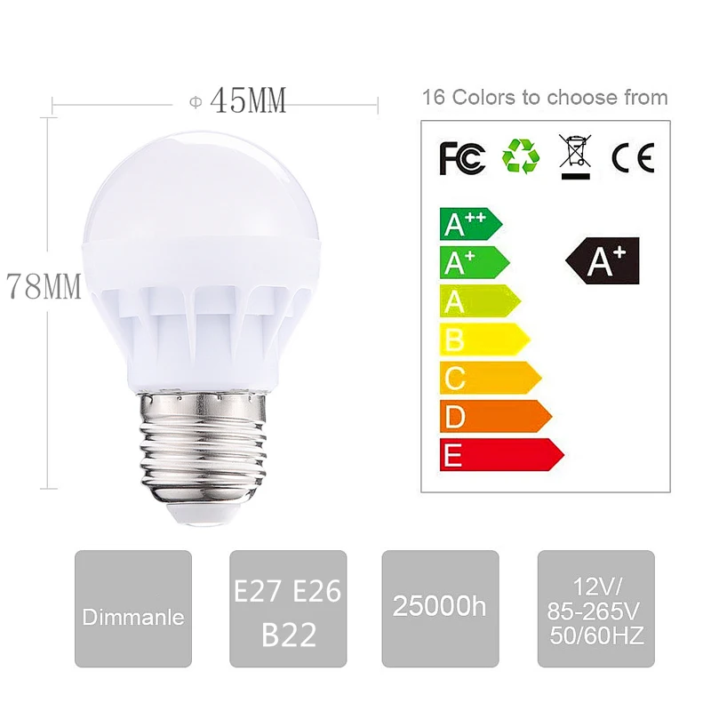 85 265 в E27 RGB светодиодный светильник 3 Вт пульт дистанционного управления + режим