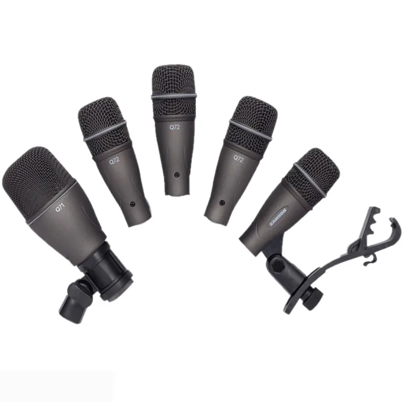 Черный Samson Dk705 5-piece барабан микрофон в комплекте набор аудиозаписей Q72 Snare Tom/Q71 барабан Mic live производительность студия запись барабан mic kit - Цвет: Черный