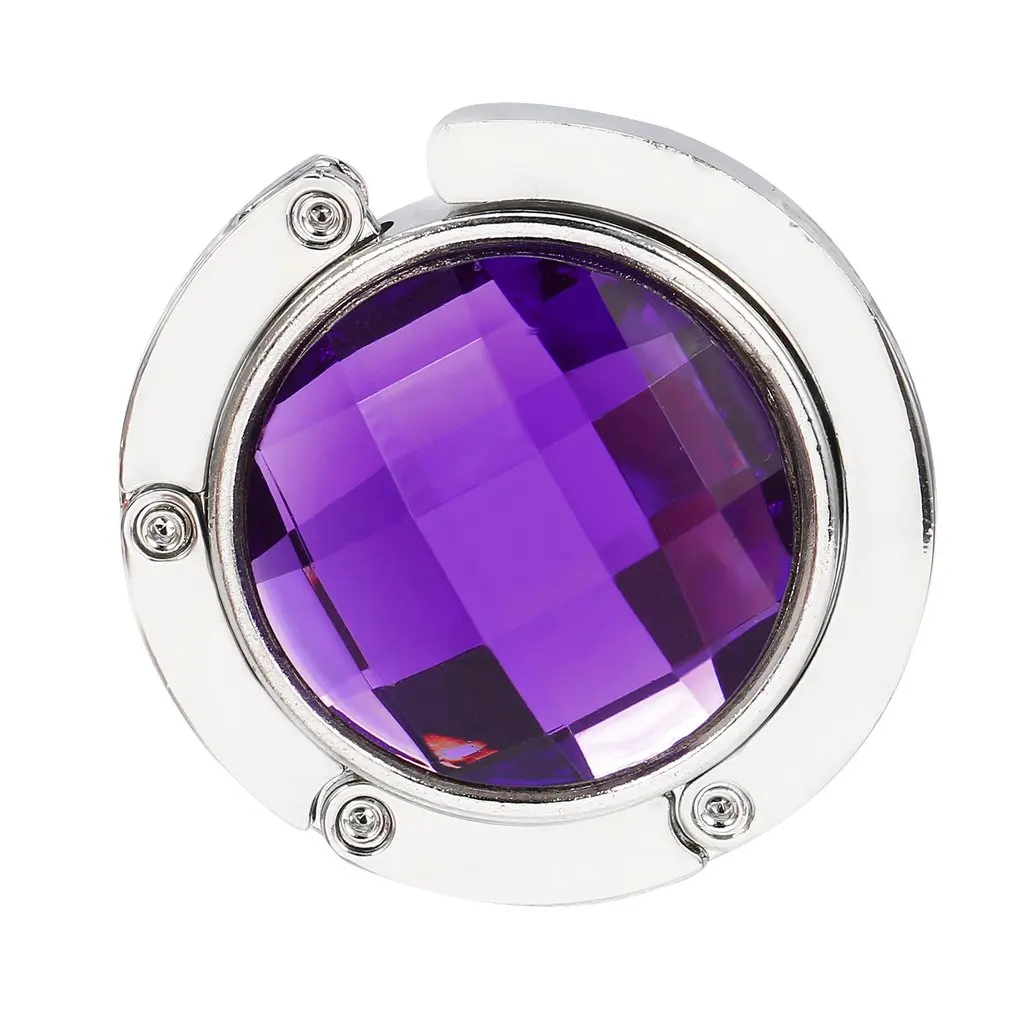 Purple Креативный женский кошелек Портативный складной Кристалл Стразы сплав Сумочка Кошелек с крючком держатель в поддержку вязания крючком - Цвет: Purple