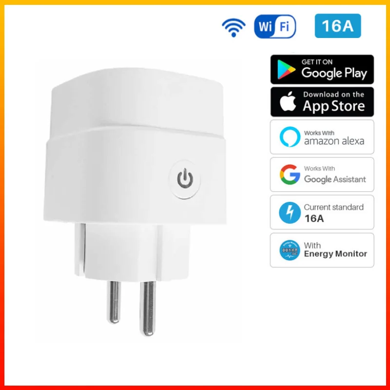 

Умная розетка с Wi-Fi, 16 А, с голосовым управлением