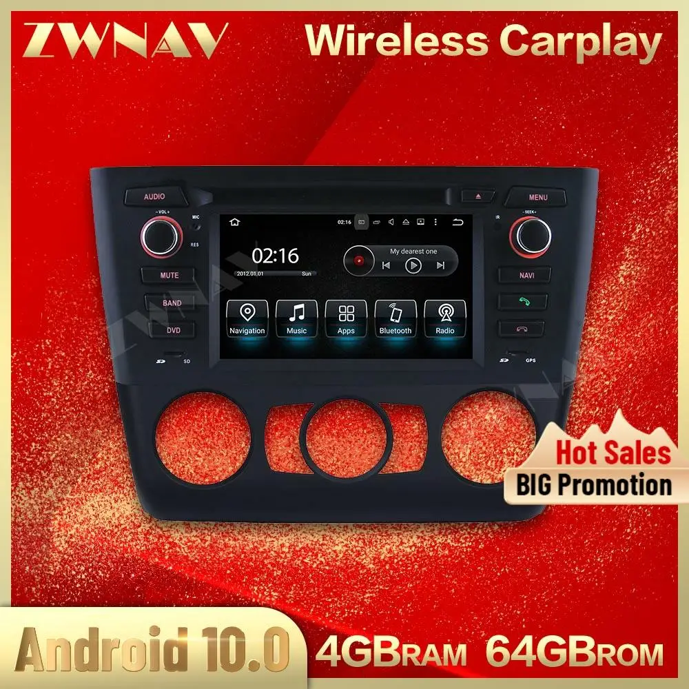 

64G Carplay Android 10.0 Screen Car Multimedia Player For BMW 1 Series 2004-2019 GPS NAVIGATIONAuto Audio Radio Stereo Head Unit