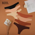 Стринги женские шелковые бесшовные с заниженной талией и Т-образным вырезом