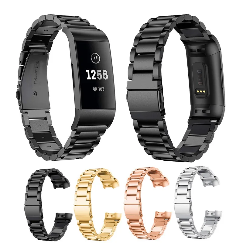 Ремешок из нержавеющей стали для смарт браслета Fitbit Charge 4 3 2 браслет петля часов SE