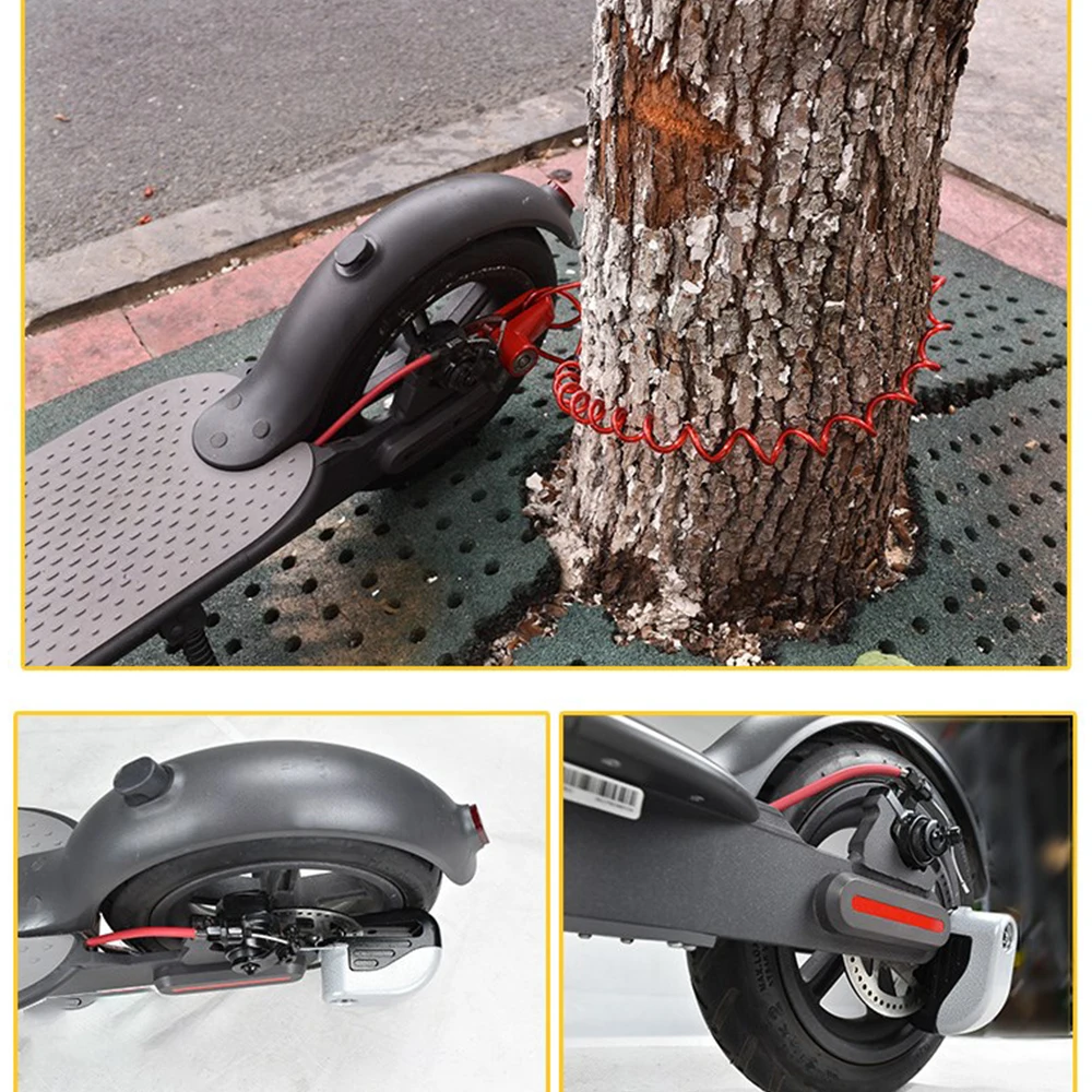 

Bike Scooter Disc Brake Lock Disc Brakes Wheels Locker Anti-theft Steel Wire Lock Reminder Cable Motorcycle Accessories
