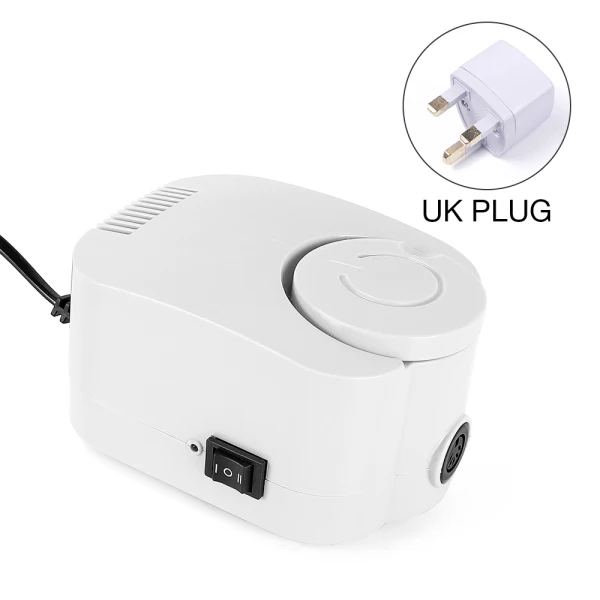 White UK Plug 65 Вт 35000 об/мин электрические сверла для ногтей Набор мельница резак машина для Типсы для маникюра Электрический маникюр ногтей Педикюр пилка - Цвет: White UK Plug