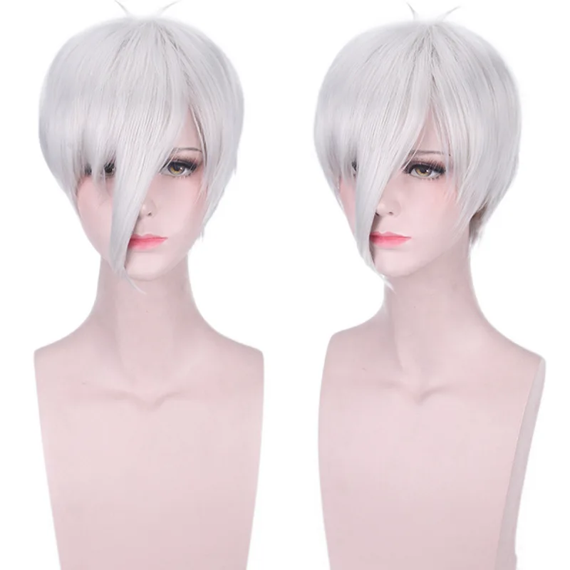 Аниме земля Блестящий антарктицит косплей парик Houseki no Kuni короткие серебряные