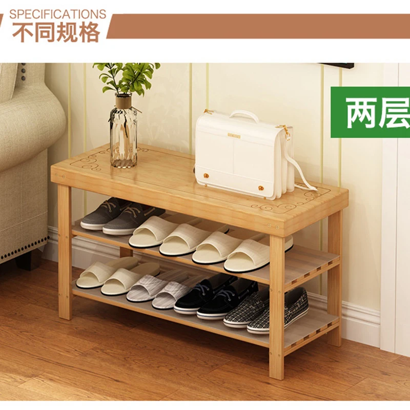 Shoe rack household solid wood economical simple shoe cabinet door multi-layer dustproof stool and modern | Мебель