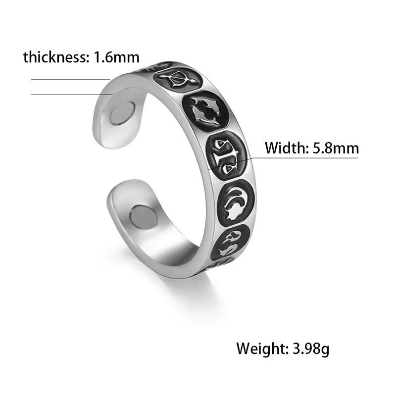 

Unift Vintage Constella Aesthetic Ring for Men Women Adjustable Bague Wicca Anillo Hombre Amulet Talisman Anel Masculino Gift