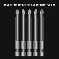 tonsiki 5pcs phillips screwdriver set s2 steel anti slip screwdriver bit electric ph2 cross head drill bit hand tool