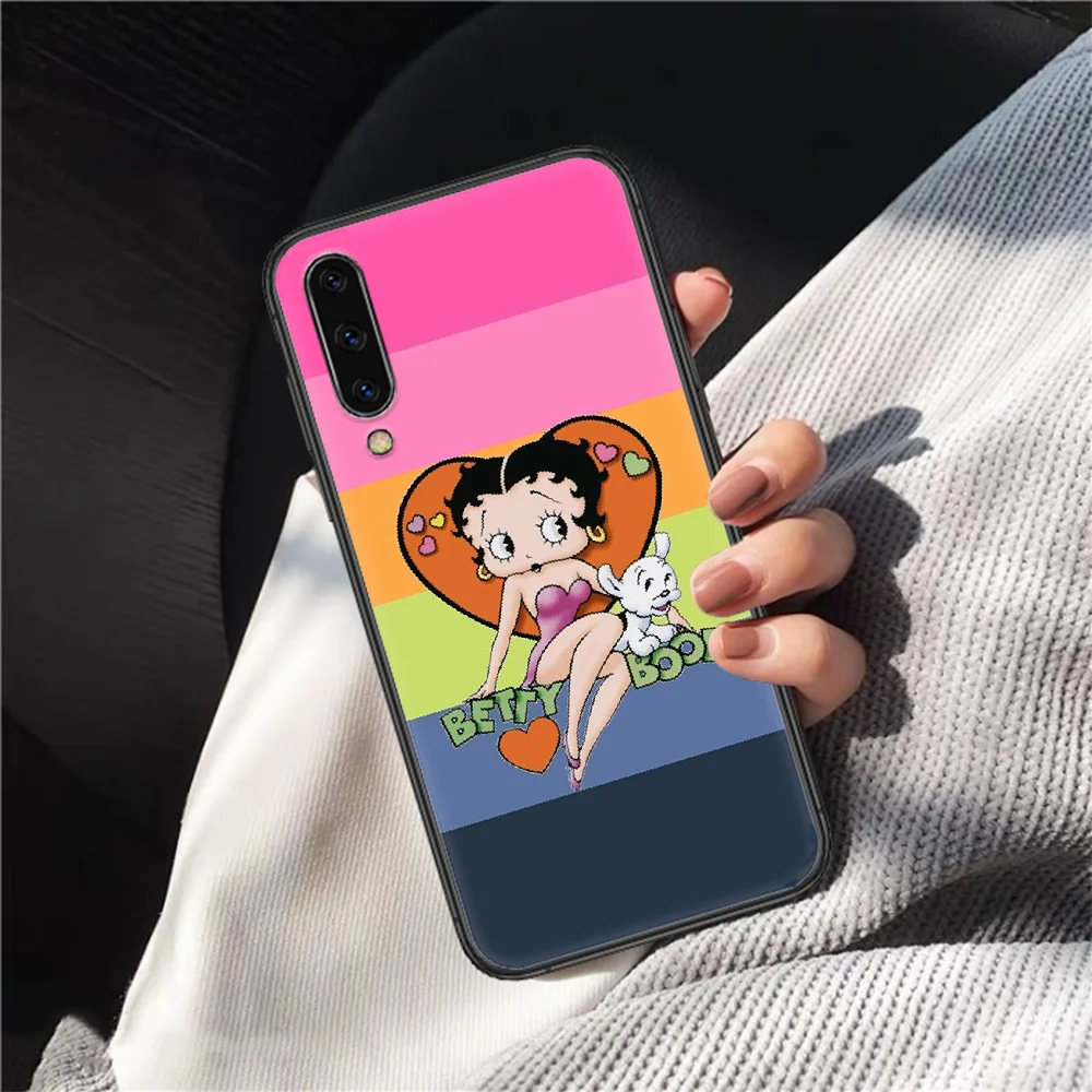 

Betty Fashion Sexy Boop Phone Case For Samsung Galaxy A10 A20 A30 E A40 A50 A51 A70 A71 A J 5 6 7 8 2017 black Waterproof