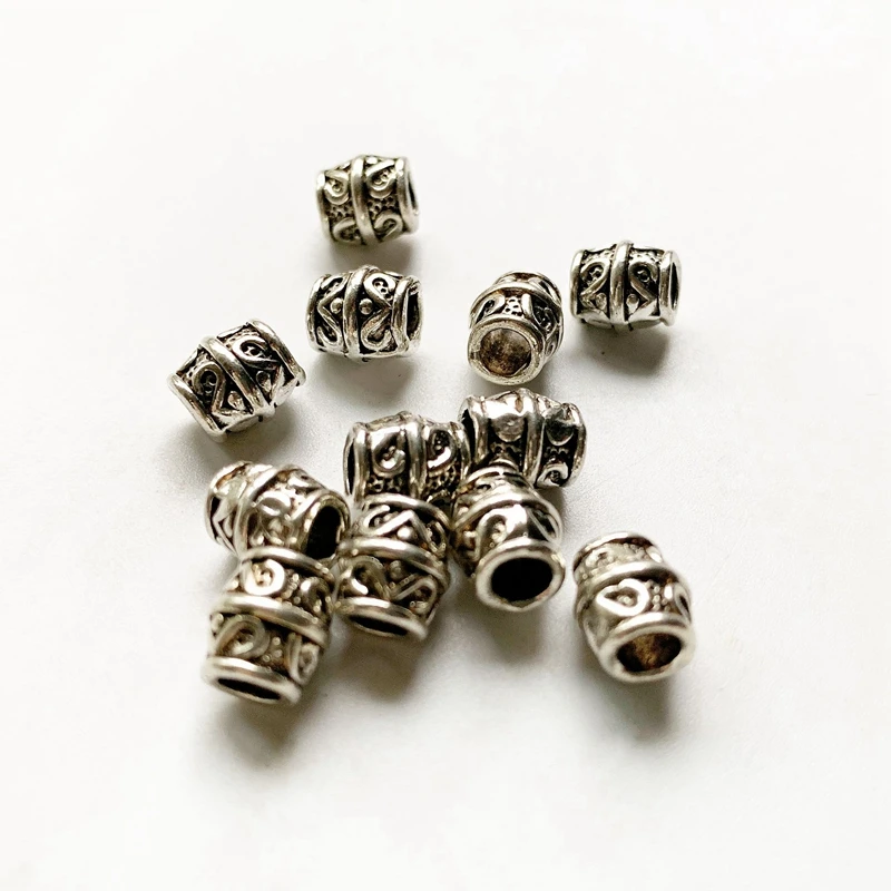 

10pcs Tibetan Silver Metal Spacer Beads for Jewelry Making Round Loose Spacers Beads Charms Diy Components