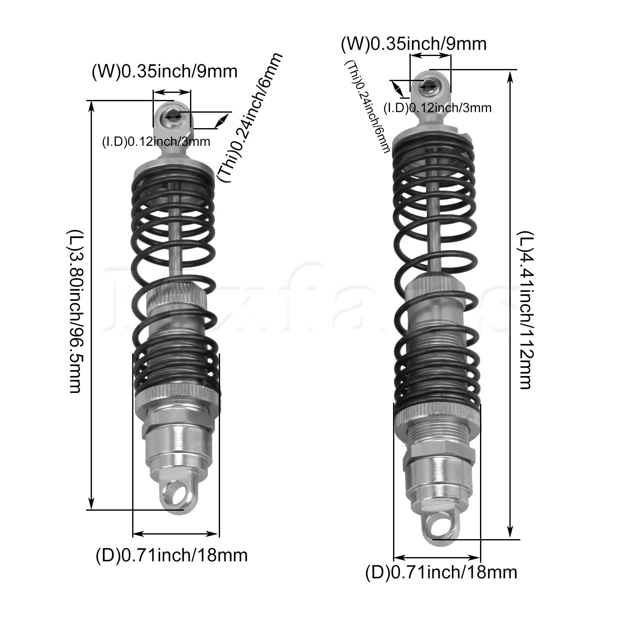 

Mxfans 4x B-5862 Shock Absorber Replacement for TRXXAS SLASH 2WD RC Car Silver