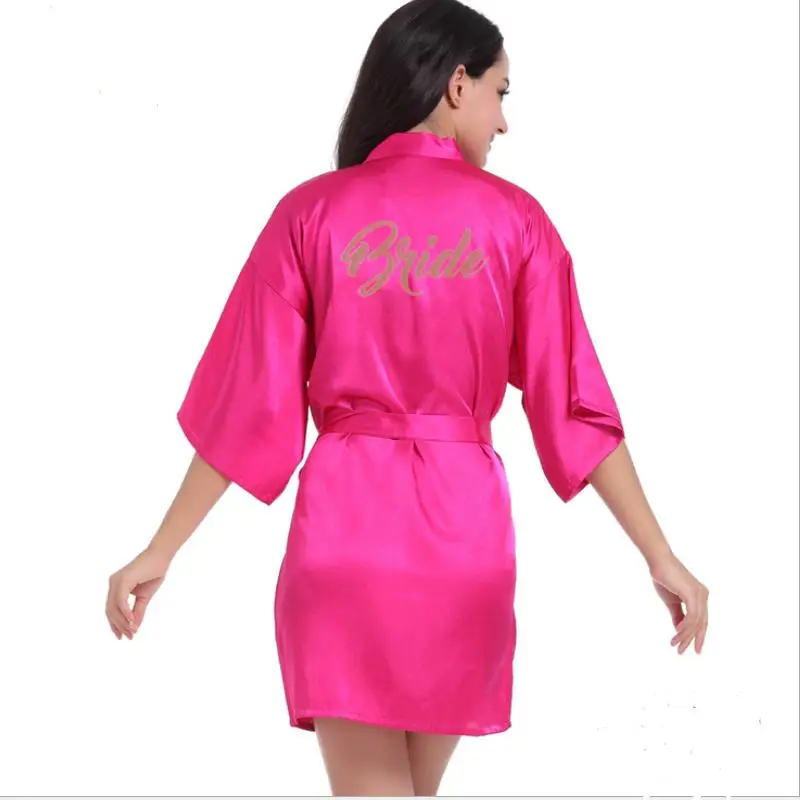 Халат женский атласный с надписью халаты для невесты и подружки халат белыми