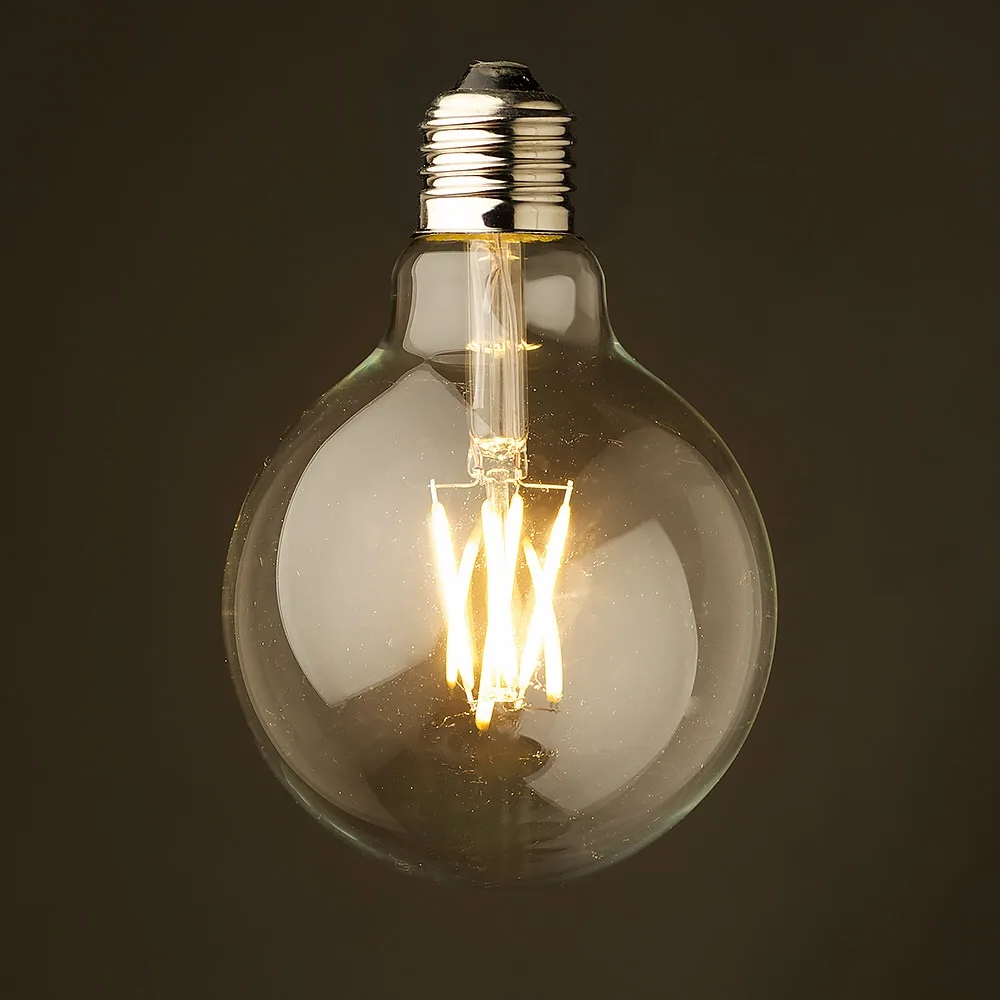 Винтажный светодиодный светильник накаливания, Edison G125 стиль, золотой оттенок молока, мороз. 6 Вт, 8 Вт, 16 Вт, 2200K(супер теплый), 110 В 220В переменного тока, с регулируемой яркостью