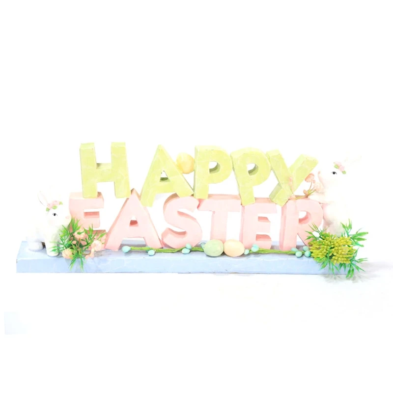 

Colorful Happy Easter Resin Sign Tabletop Centerpiece Decoration Home Ornaments H3CC