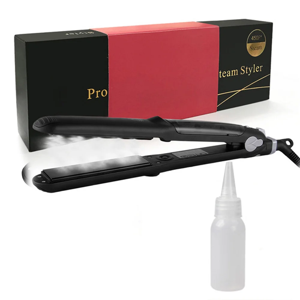 

Паровой выпрямитель для волос турмалин керамический паровой волос плоский шов выпрямление волос утюжок для завивки волос инструмент для у...