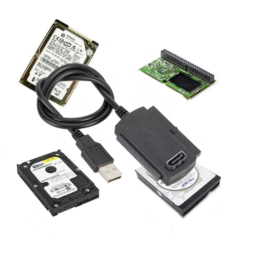 Фото 3 в 1 USB 2 0 IDE SATA 5 25 S-ATA дюйма жесткий диск HDD адаптер кабель для ПК ноутбука конвертер 3 в 1 USB 2 0 IDE SATA 5 25 S-ATA дюйма жесткий диск HDD адаптер кабель для ПК ноутбука конвертер