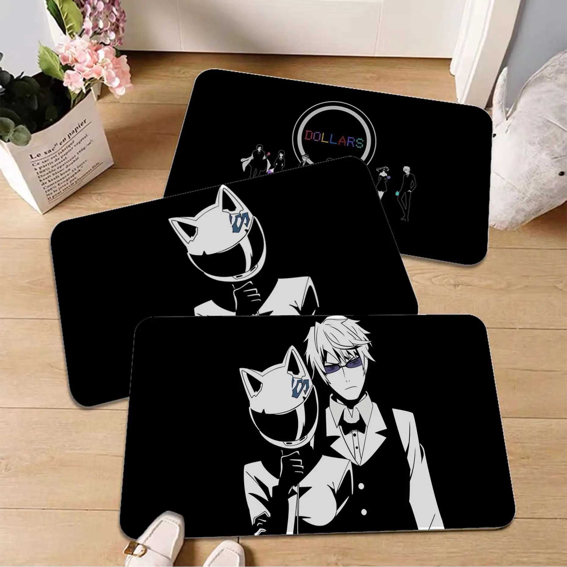 

Japan Hot Anime DuRaRaRa!! DRRR Printed Flannel Floor Mat Bathroom Decor Carpet Non-Slip For Living Room Kitchen Welcome Doormat