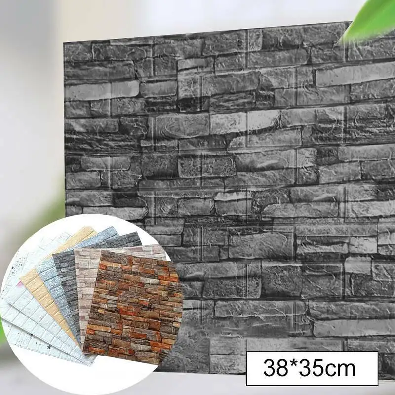 

3D плитки кирпичная стена Стикеры Водонепроницаемый пены Панель обои 10 шт. 35*38 см наклейки на стены узором "кирпичик" Гостиная Спальня