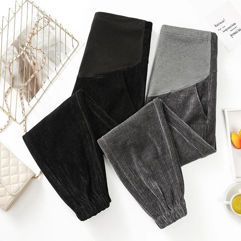 

Women Warm Winter Maternity Clothes Thickening Pregnancy Sports Trousers Clothing Velvet Maternity Leggings Pants For Pregnant