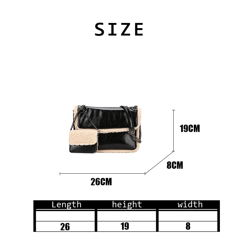 

Autumn Winter Vintage Cashmere Satchel Bag 2020 New Fashion Ladies Luxury PU Leather Versatile Composite Single Shoulder Bag