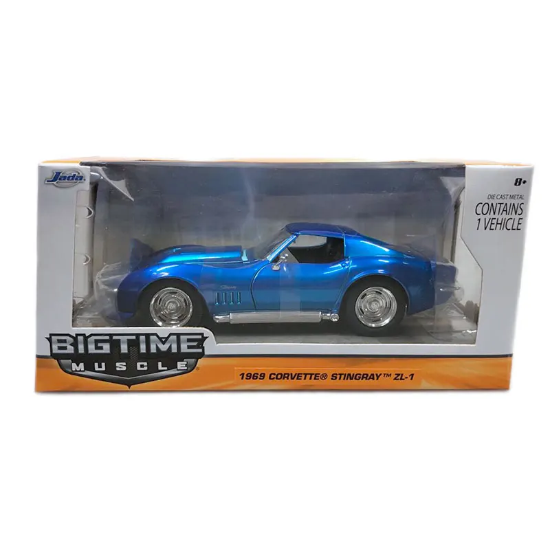 JADA 1/24 масштабная модель автомобиля игрушки BIGTIME мышцы 1969 Корвет ската ZL 1 литья