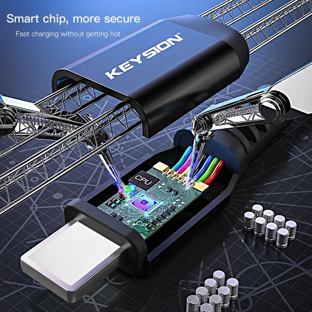 Кабель зарядный KEYSION PD для IPhone 11 Pro Max XR XS 8 Plus USB Type-C Lightning телефонный кабель IPad шнур