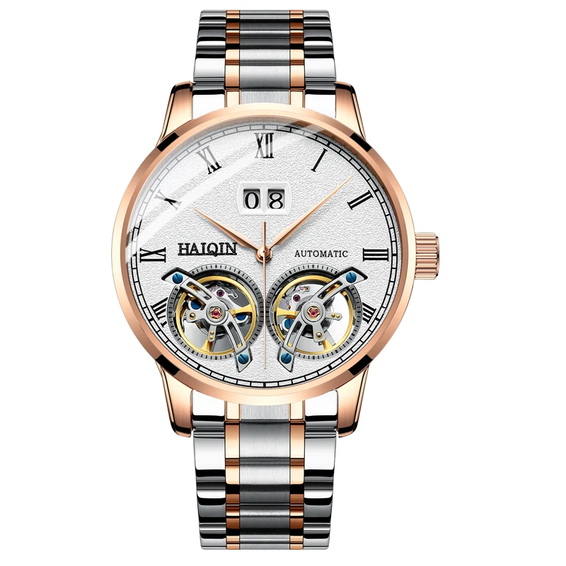 Часы наручные HAIQIN Мужские механические люксовые брендовые автоматические
