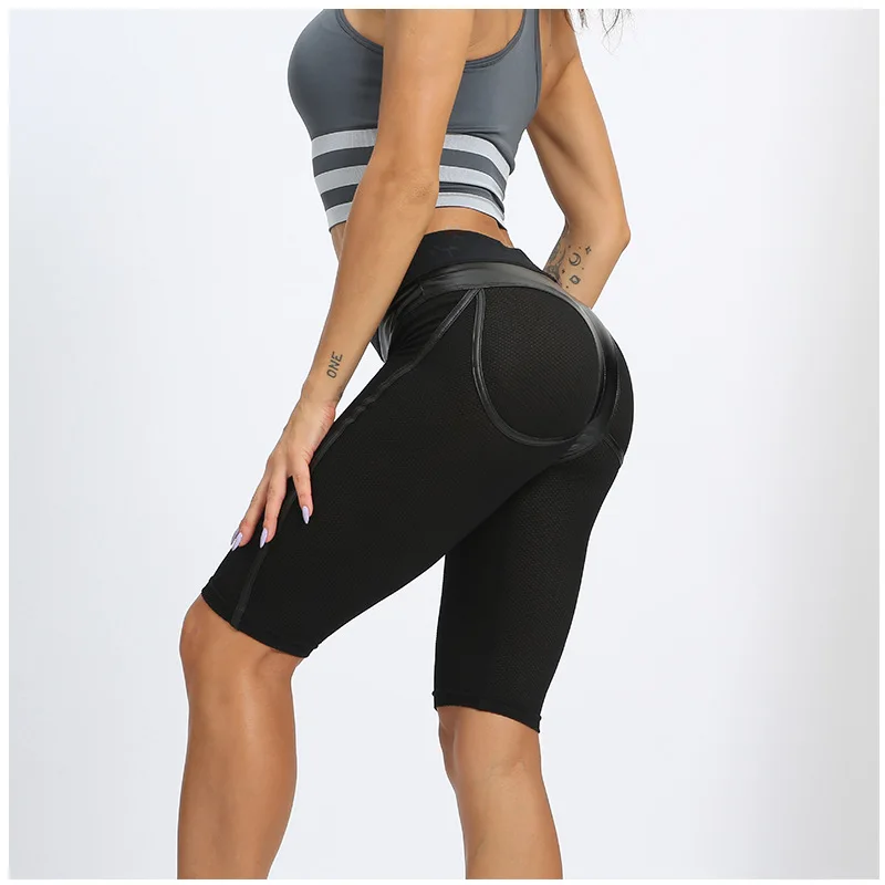 2019 из кусочков кожи Для женщин Йога брюки с высокой талией для фитнеса леггинсы