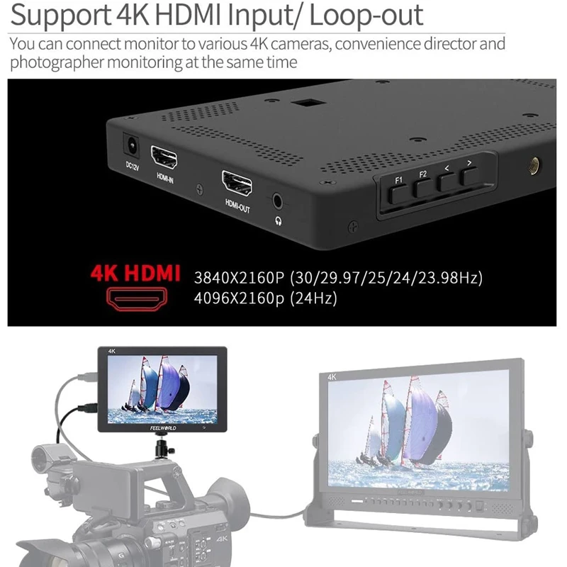 FEELWORLD T7 7 дюймов IPS 4K HDMI камера полевой монитор видео помощь Full HD 1920X1200 сплошной