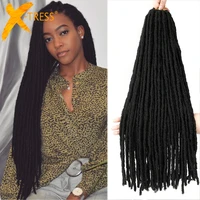 synthetic crochet braiding hair extensions dreadlocks ombre brown colored x tress soft straight faux locs braids hair for women
