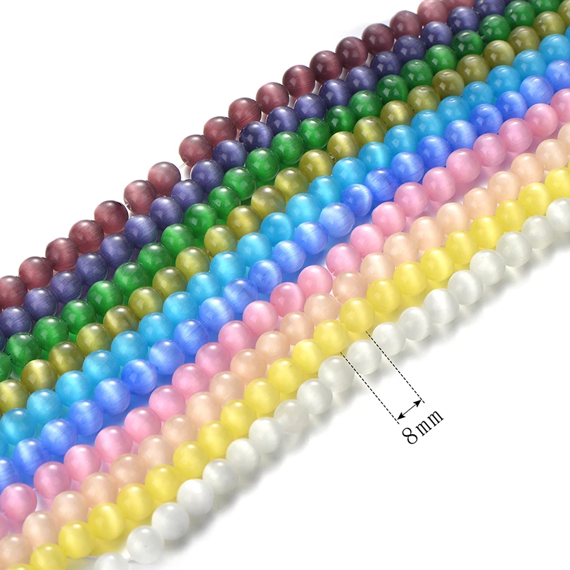 Neovivi круглые бусины из натурального камня кошачий глаз для изготовления