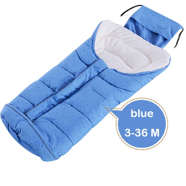 102cm blue Зимний хлопковый спальный мешок для малышей, мягкий теплый конверт для новорожденных, Детские спальные мешки, утолщенная детская коляска, детский спальный мешок с муфтой для ног - Цвет: 102cm blue
