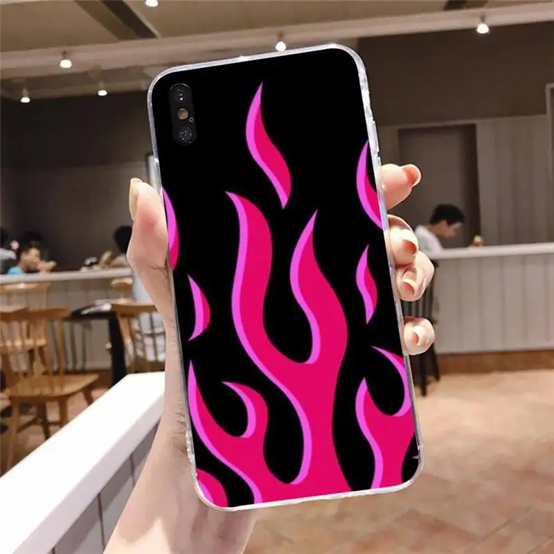 

Fashion Flame Fire Soft Cover Phone Case Transparent Case For Iphone 6 6s 7 8 Plus XR X XS XSmax 11 12 Pro Mini Max