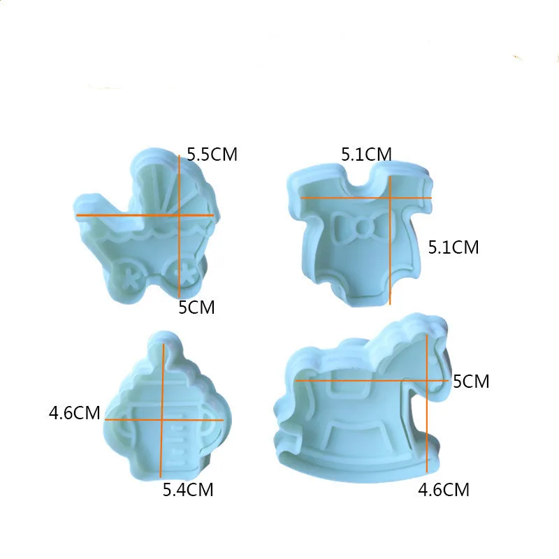 4 шт. детские пластиковые формы для выпечки кухонное печенье резак печенья