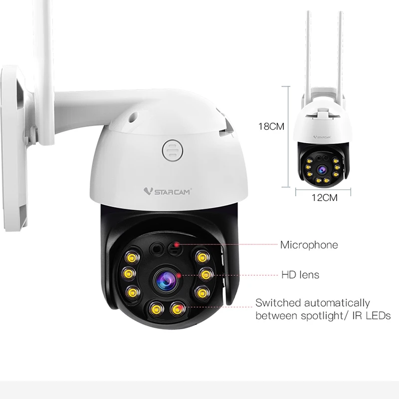vstarcam new outdoor security camera wireless ip camera dome 3mp hd waterproof ir color night two way smart home with phone app free global shipping