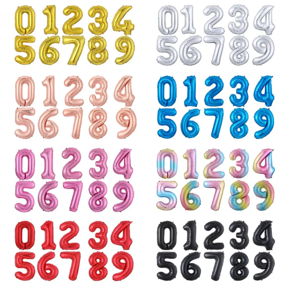 Цифровой воздушный шар 16 дюймов 32 дюйма алюминиевая пленка украшение на день