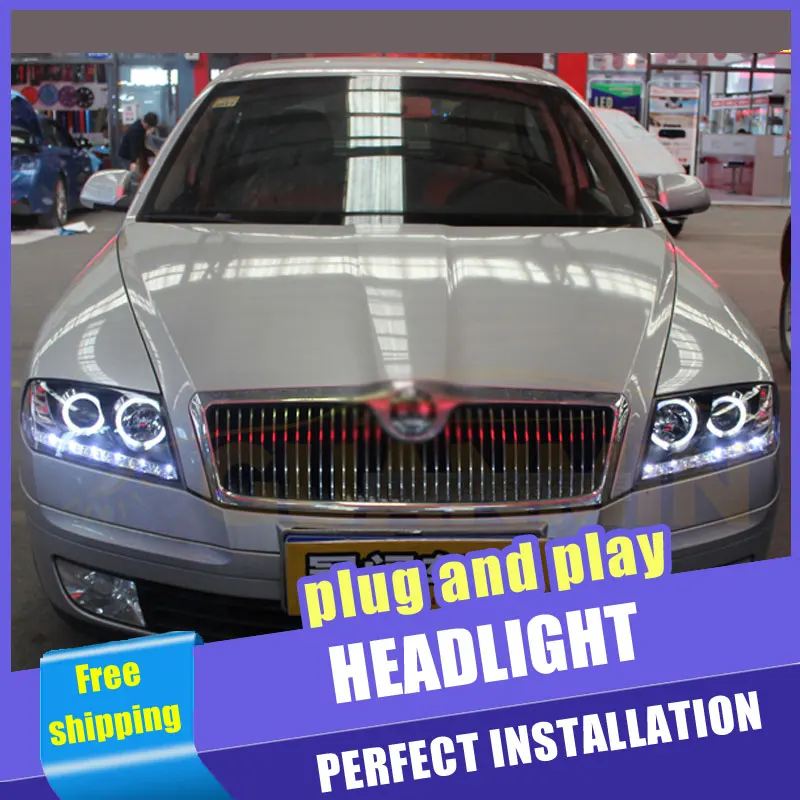 Автомобильный Стиль светодиодный фары для Skoda octavia 2007-2009 налобный фонарь DRL