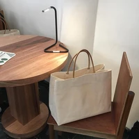 environmentally friendly pure color minimalist canvas bag simple storage female shoulder handbag commuter shopping universal