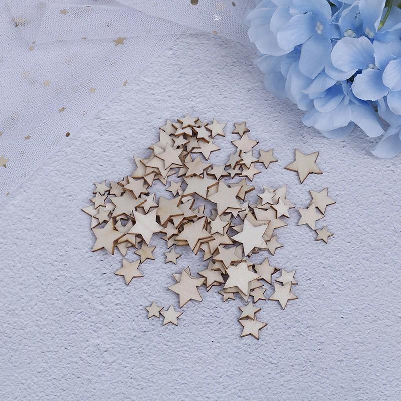 Деревянная звезда 100 шт./компл. для рождества скрапбукинга украшения вечеринки