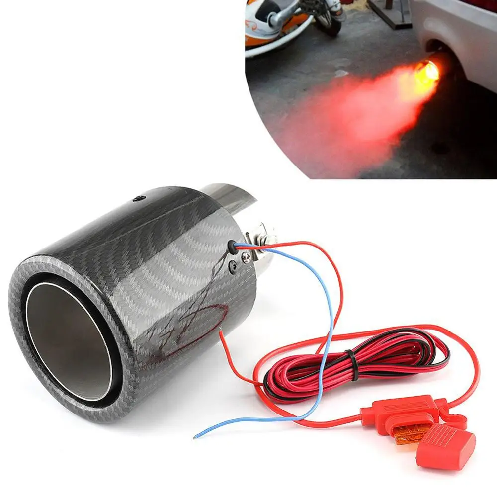 

Universal Car LED Exhaust Muffler Tip Pipe Light Flaming Straight Car Modified Single Outlet Exhaust Pipe Tail Throat