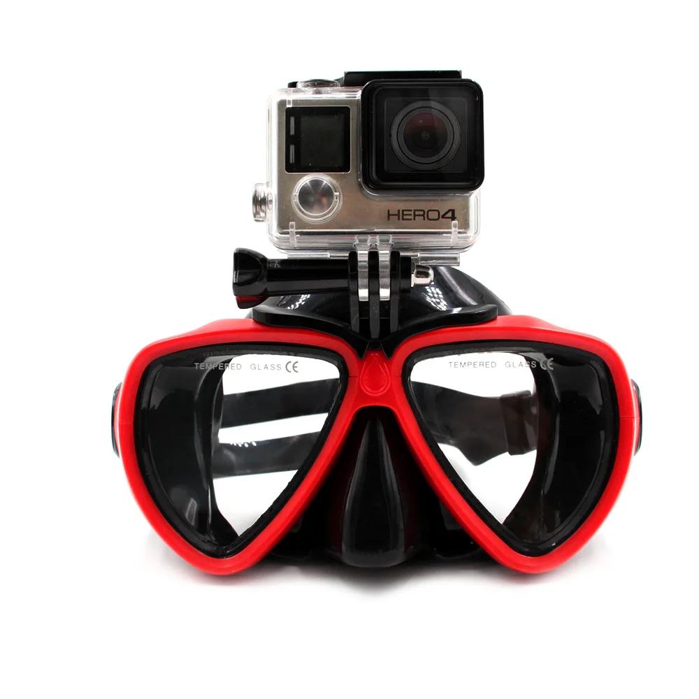 Телесин маска для подводного плавания трубка Googgles каленное стекло экшн камеры