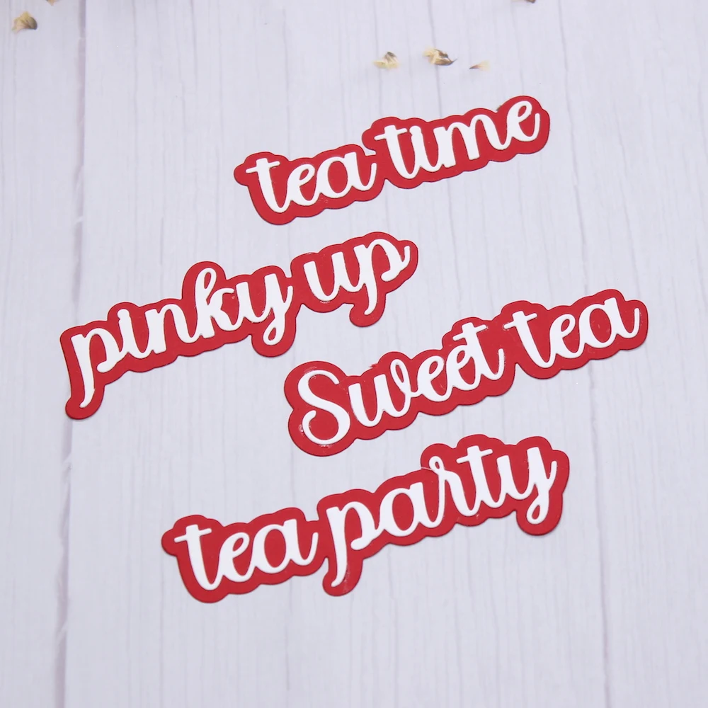 ZFPARTY трафареты для резки чая и тени слова металлические штампы сделай сам