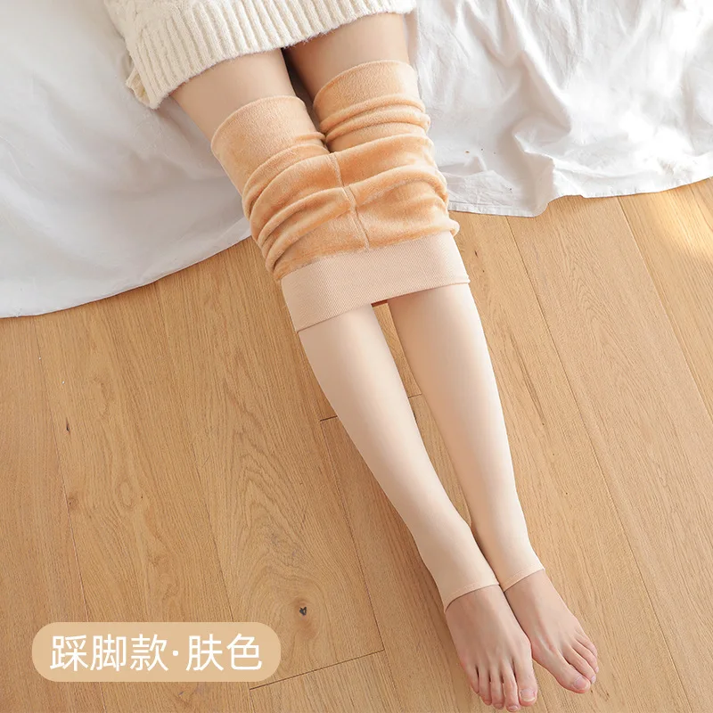 Women's sexy pantyhose warm winter skin super soft plush thickened Leggings high waist high elastic female's bare leg stockings