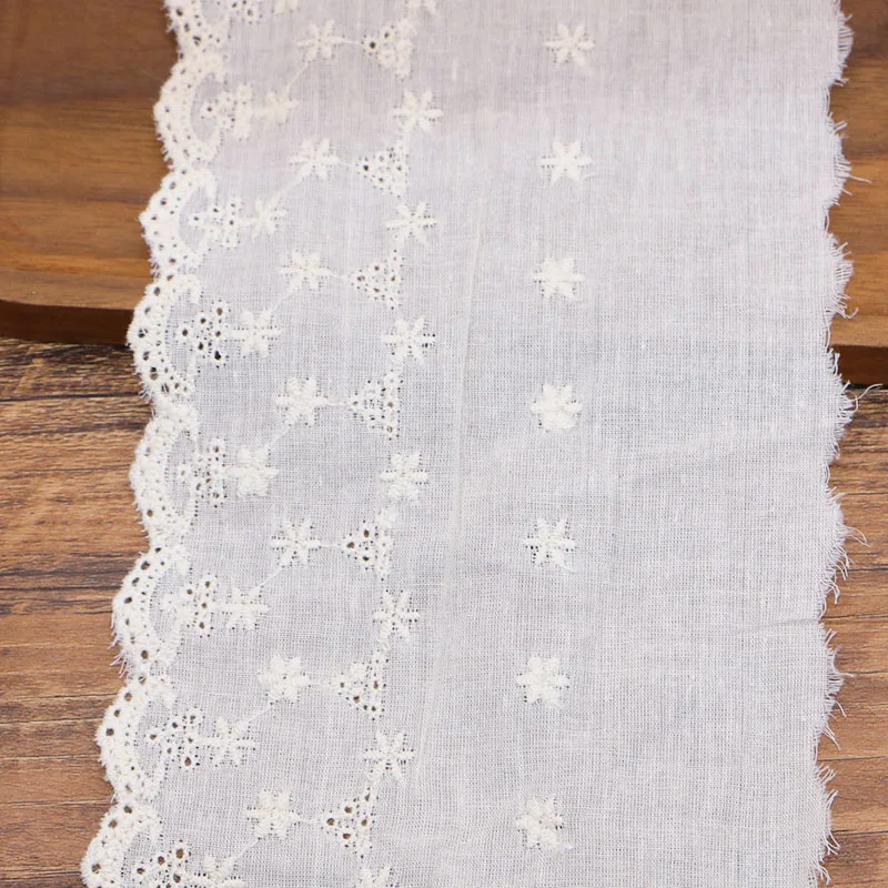 

2 ярда шириной 13 см ажурная Цветочная вышивка бежевые хлопковые кружева ручной работы DIY ремесла платье занавески украшения Аксессуары