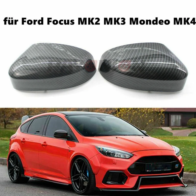 

Колпачки для зеркала заднего вида из АБС-пластика и углеволокна для Ford Focus MK2 MK3 Mondeo MK4 Sedan 2012-18, 1 пара