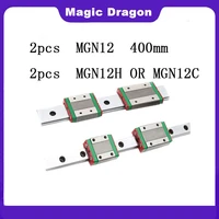 magic dragon high quality high smoothness 2pcs 12mm linear guide mgn12 400 mm 2pcs mgn12h or 2pcs mgn12c block 3d printer cnc