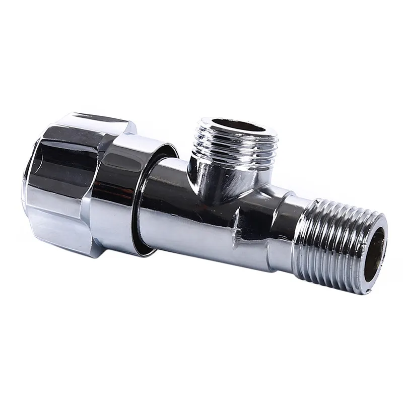 Трехходовой угловой клапан медный треугольный взрывозащищенный сердечник синий