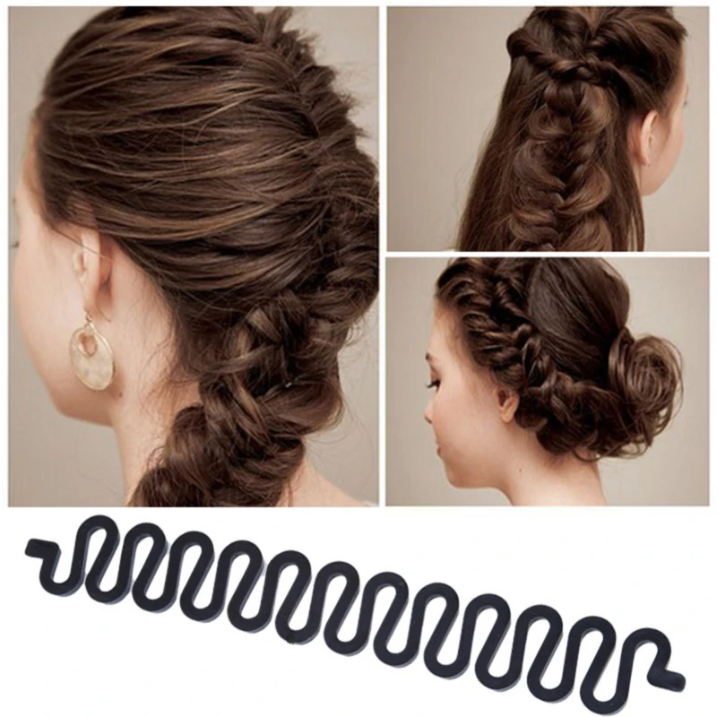 

Лидер продаж, 1 предмет Fishbone волнистые плетеные подвязанные лентой, с объемной волной косы, инструмент для моделирования Fishbone волновой инст...