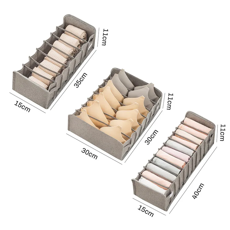 

Foldable Underwear Storage Box Bra Ties Socks Drawer Closet Dormitory Divider Finishing Boxes Drawer Clear Compartment Organizer